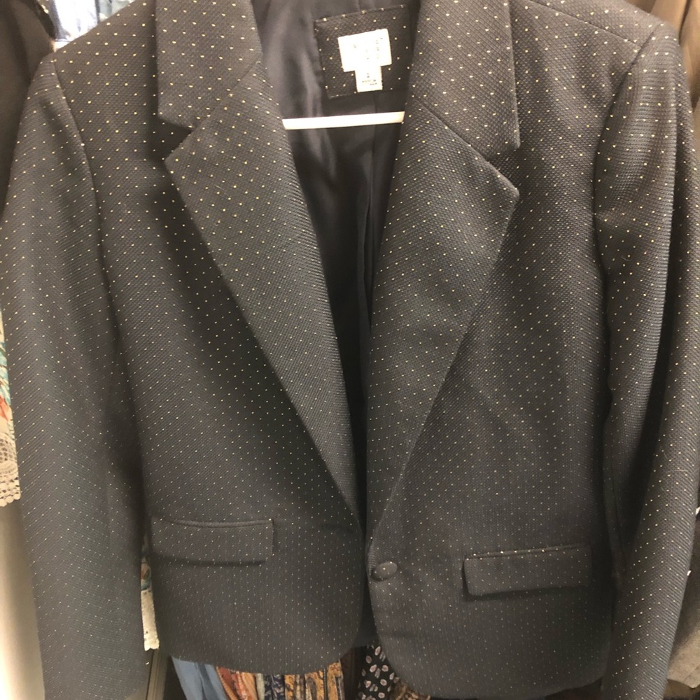 NWOT Navy and gold women’s blazer/suit coat